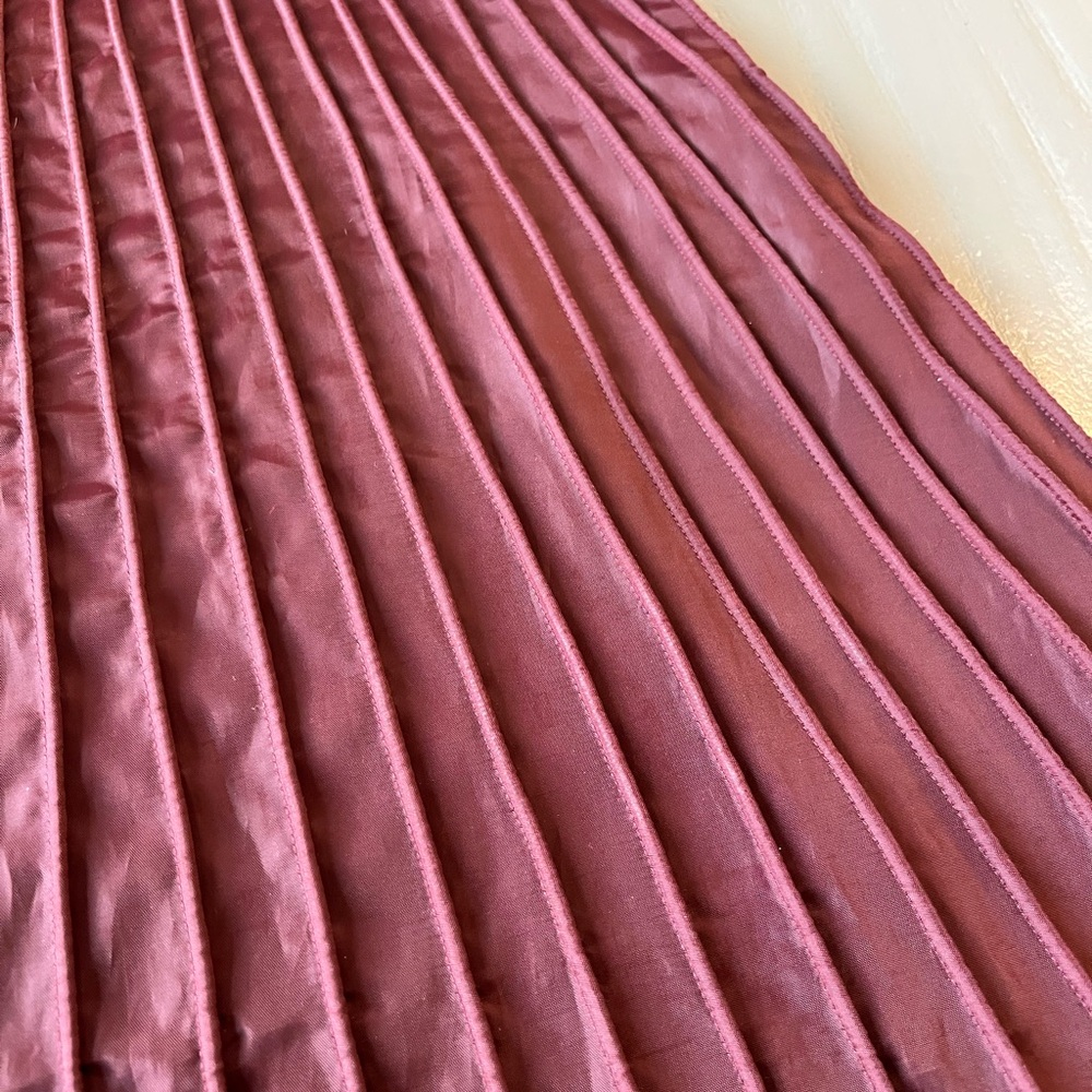 Anthropologie Odille Pleated Burgundy Wine A Line Skirt Women’s | 4 - Picture 5 of 9